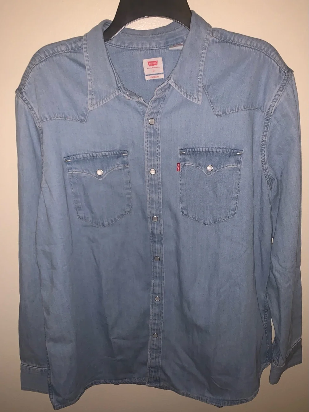 NWT Levi's Men’s Light Blue Denim Western Button down Shirt -